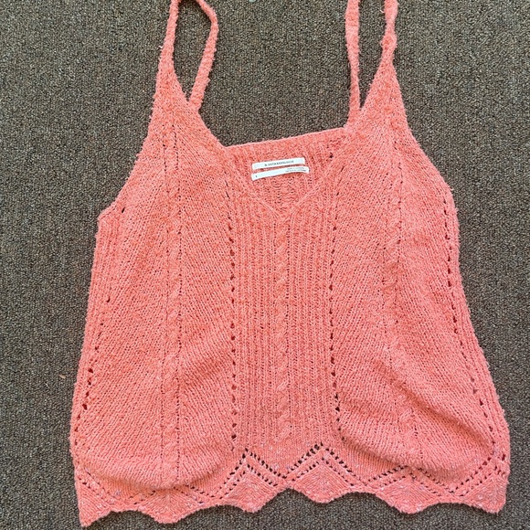 By Anthropologie V-Neck Pointelle Sweater Tank size small - Picture 1 of 3